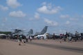 Lakeland, Florida - APRIL 5, 2019: Sun n Fun Airshow. Aviation training institute. Sun Ã¢â¬Ën fun expo campus. Visitors arriving at